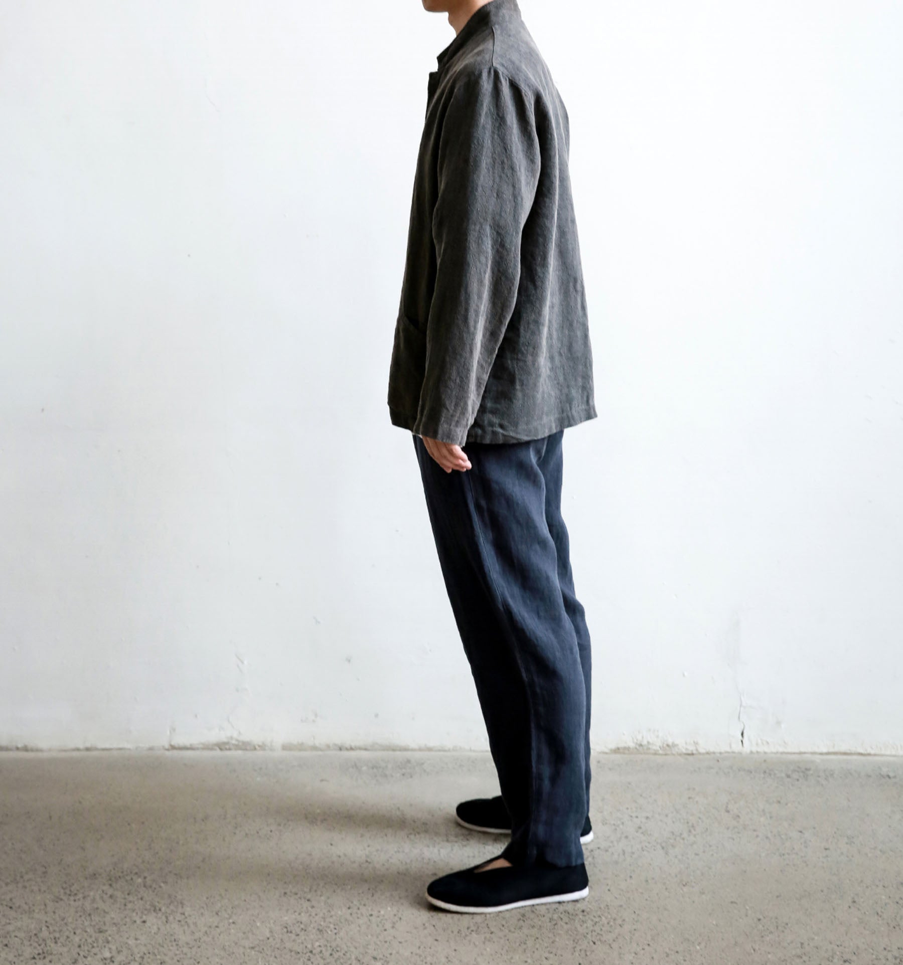 edoa Gray Washed Ramie Lined Jacket