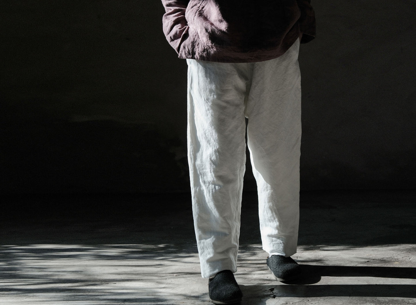 edoa White Hemp Padded Pants