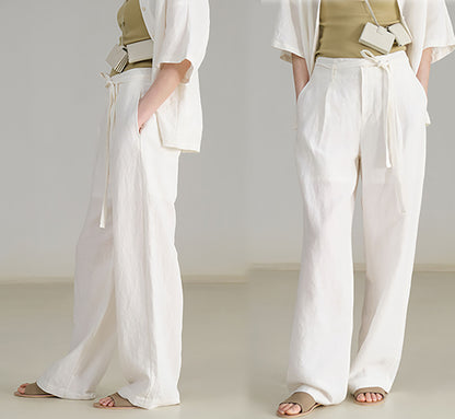 edoa Linen Wide Leg Pants