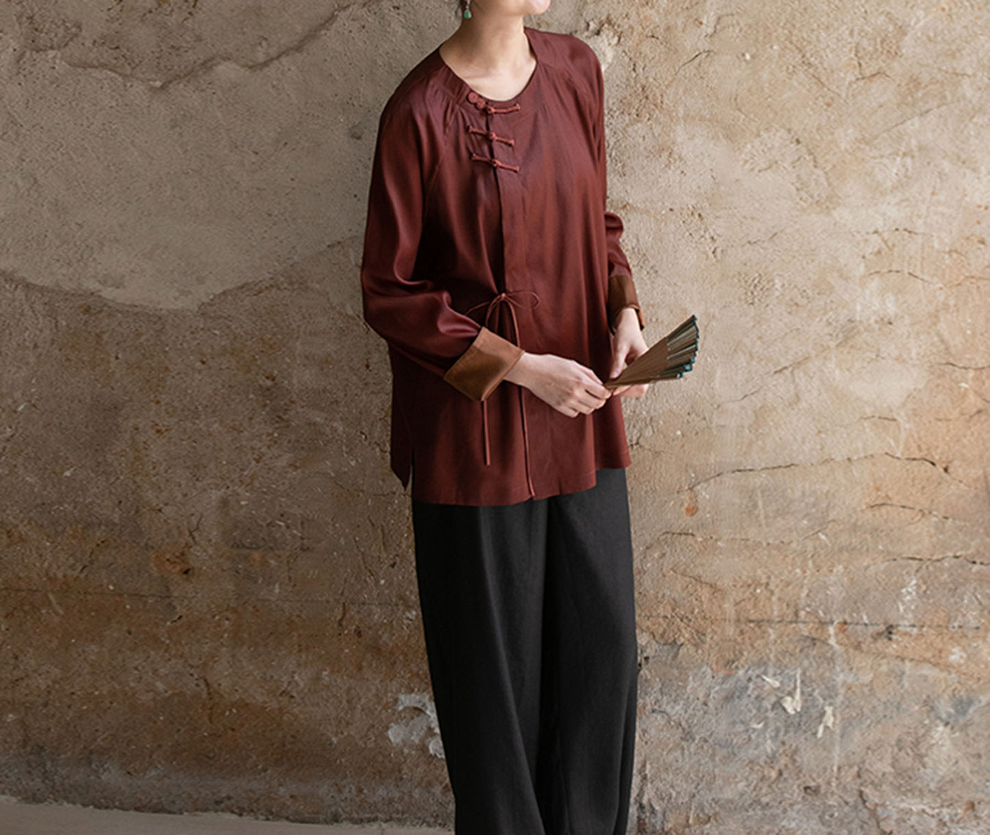 edoa Mud Silk Satin Blouse