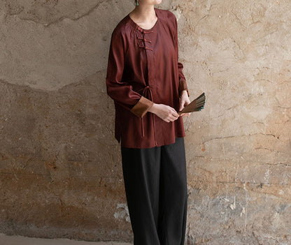 edoa Mud Silk Satin Blouse