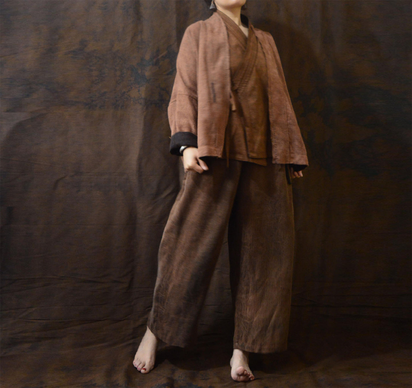 edoa Reversible Mud Silk Cardigan