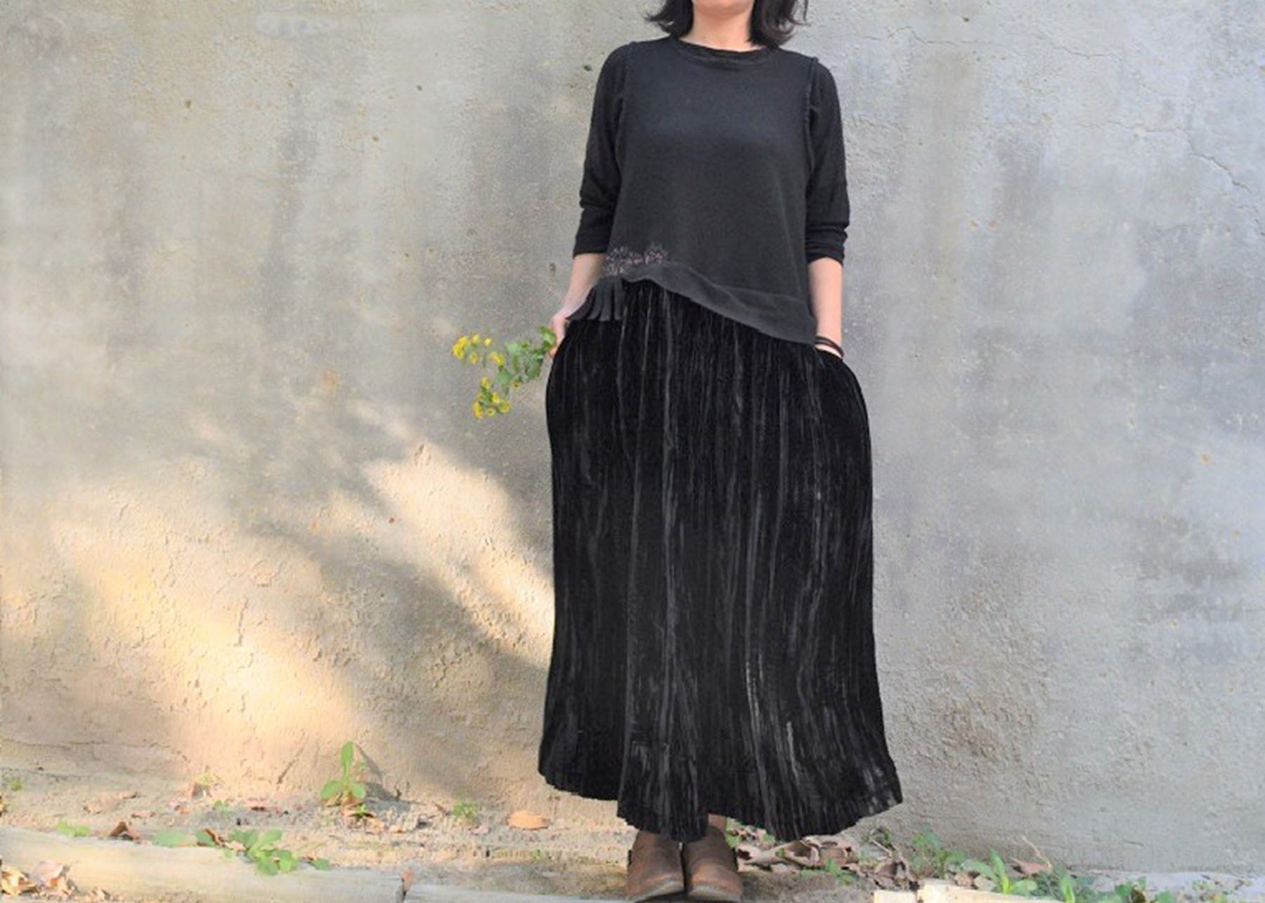 edoa Black Wool And Silk Tank Dress