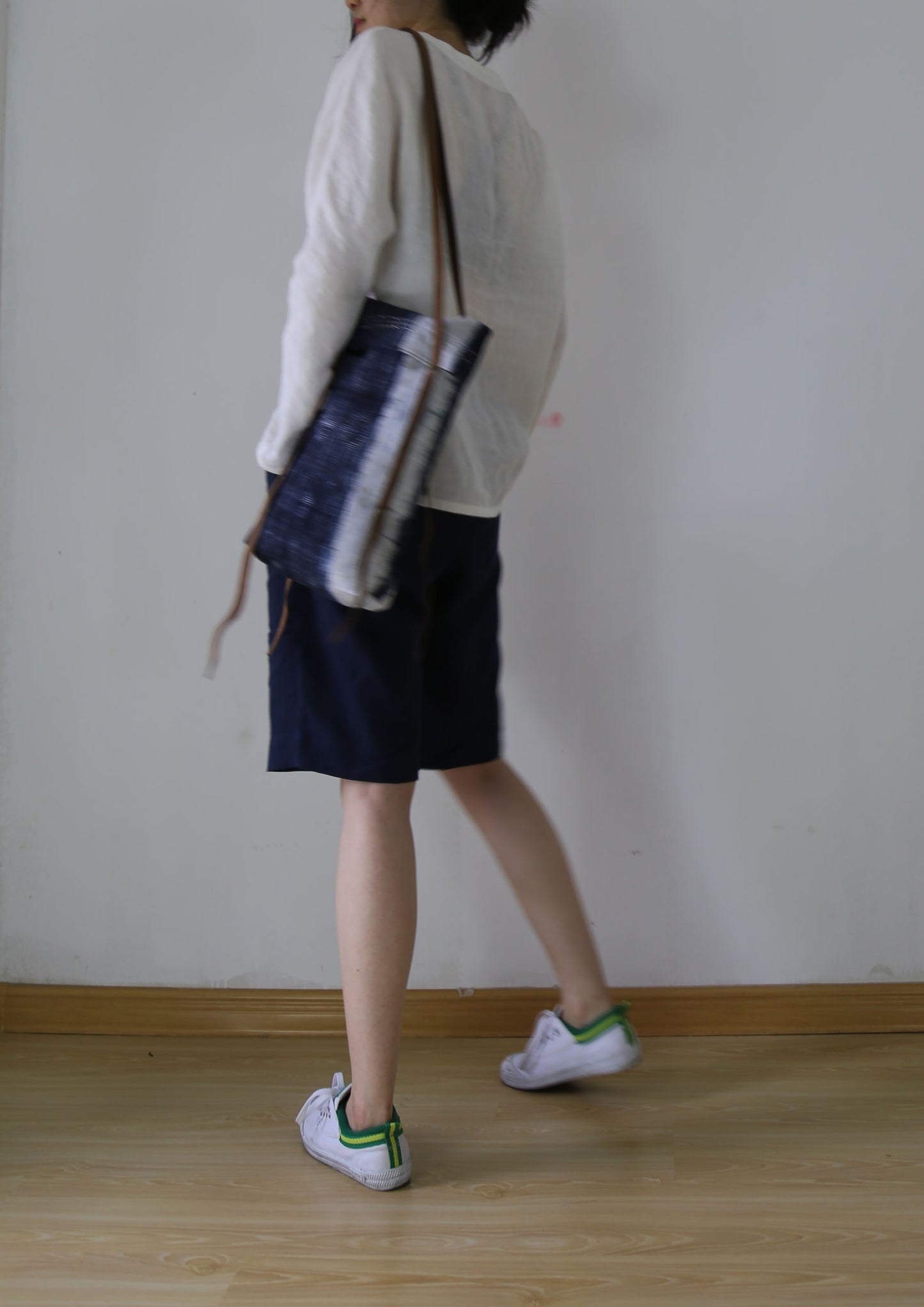 edoa Handmade Indigo Blue Plant Dyed Linen Tote Bag