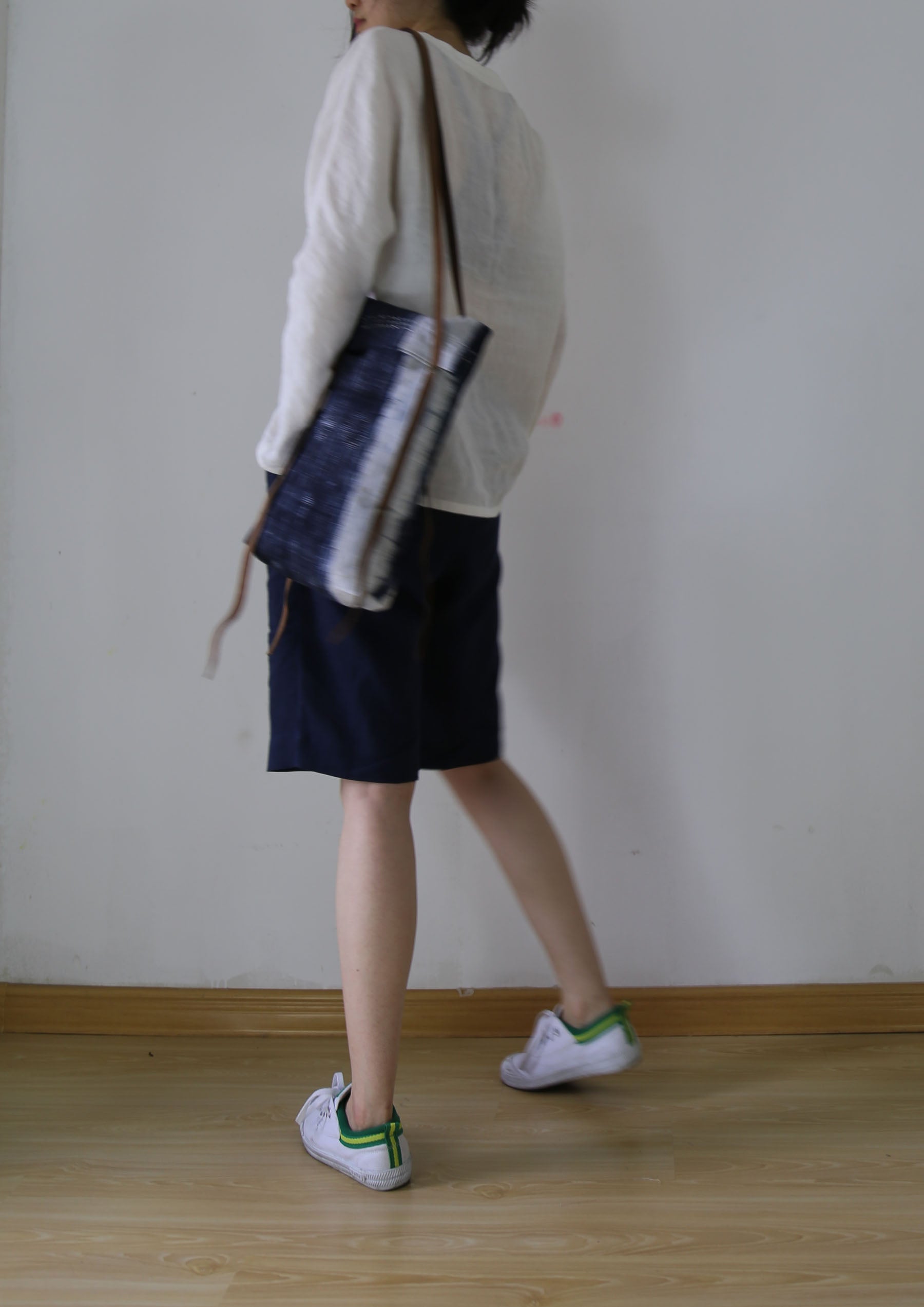 edoa Handmade Indigo Blue Plant Dyed Linen Tote Bag