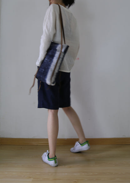 edoa Handmade Indigo Blue Plant Dyed Linen Tote Bag