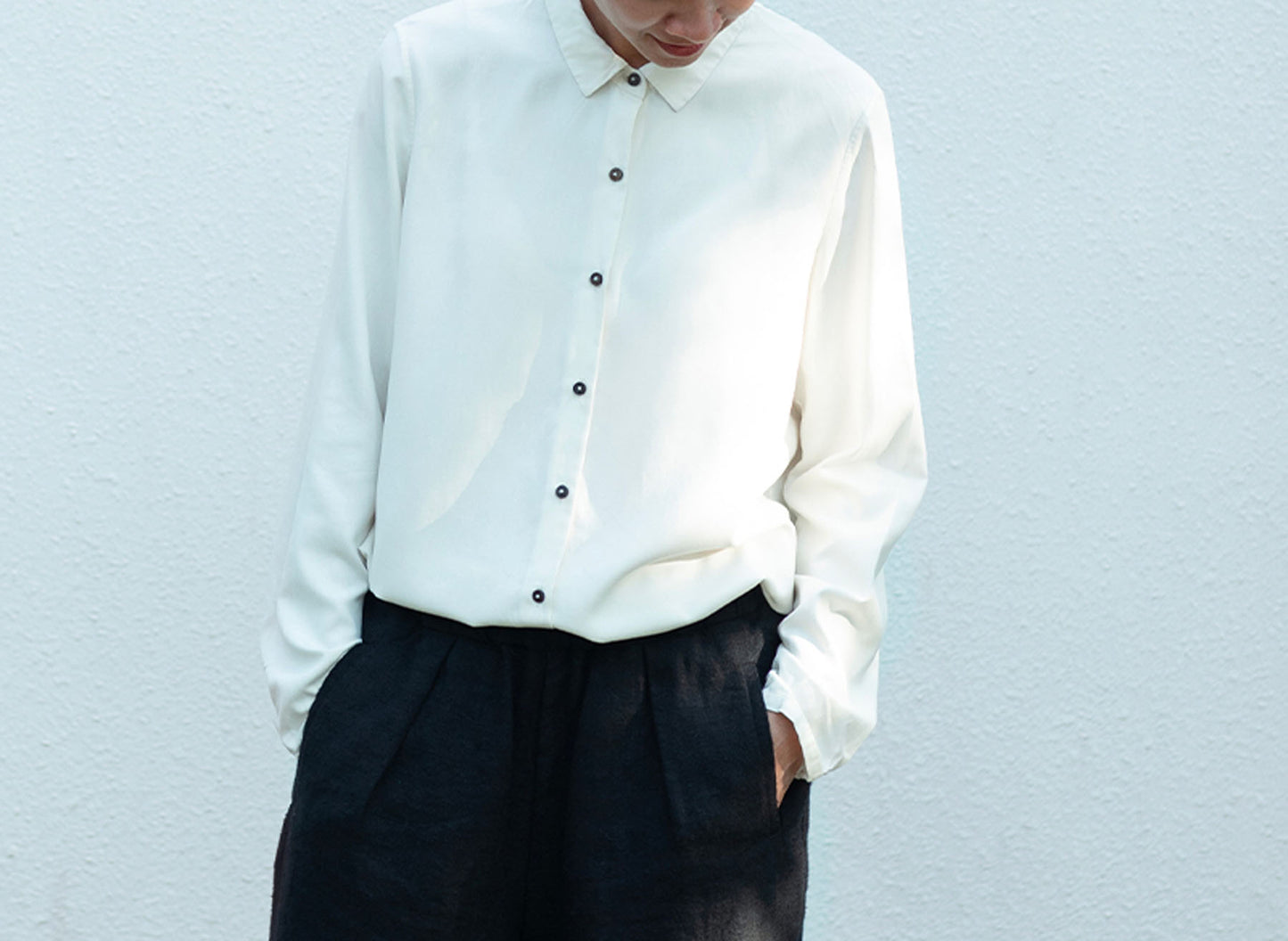 edoa White Silk Spinning Shirt 