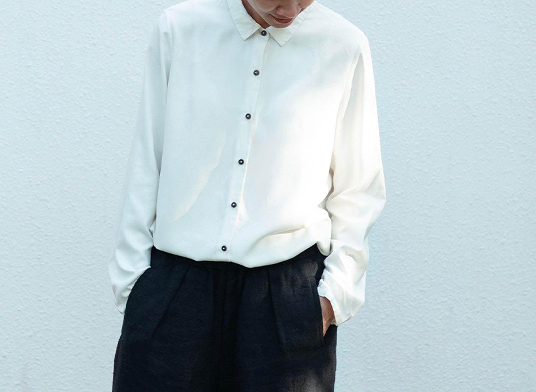 edoa White Silk Spinning Shirt 