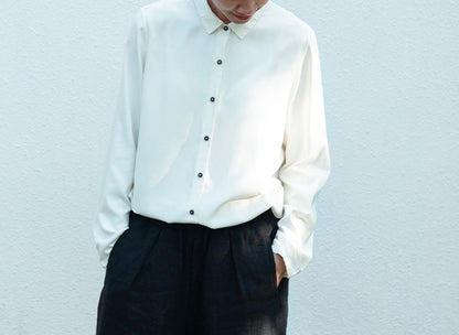 edoa White Silk Spinning Shirt 