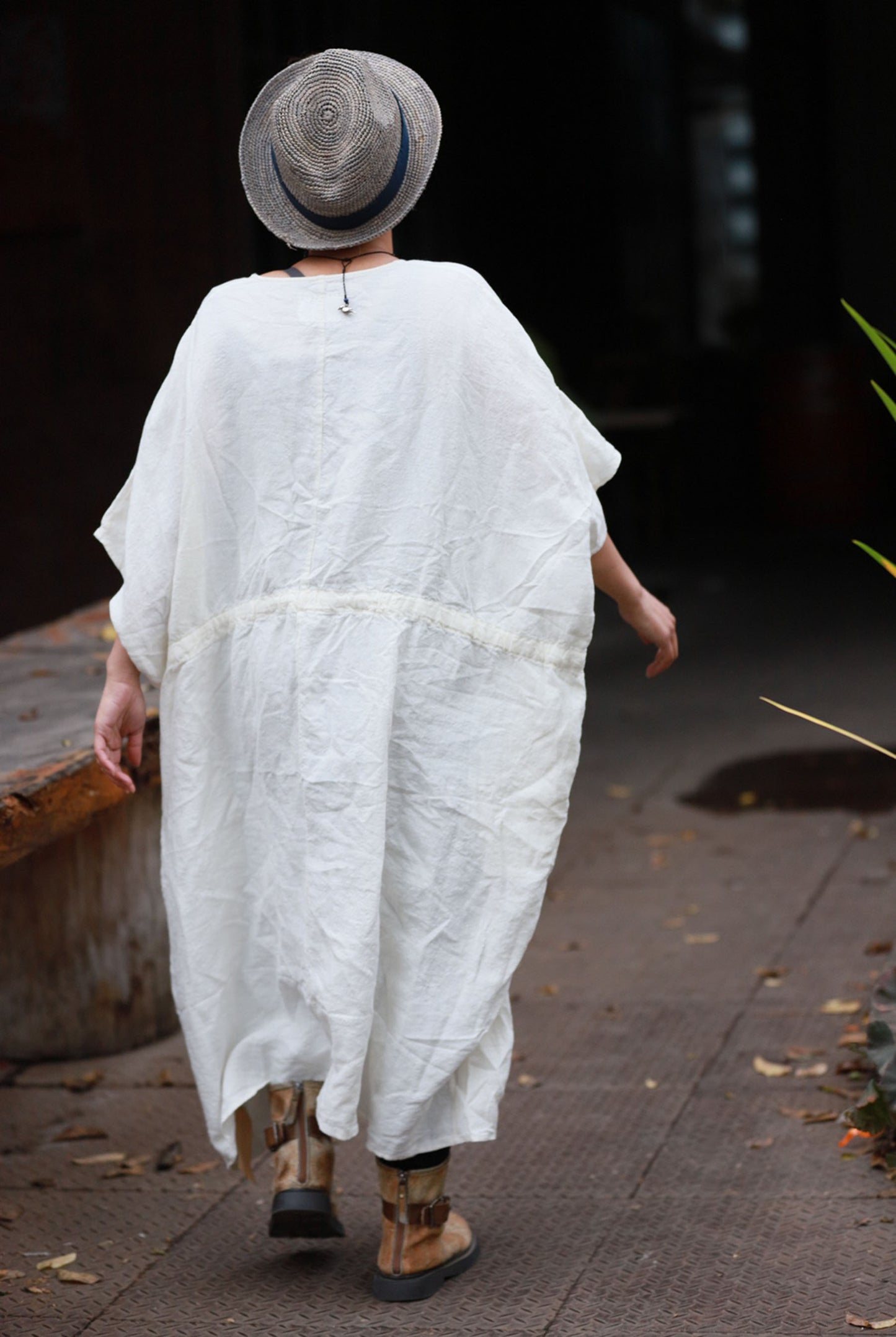 edoa Oversized Linen Bohemian Dress