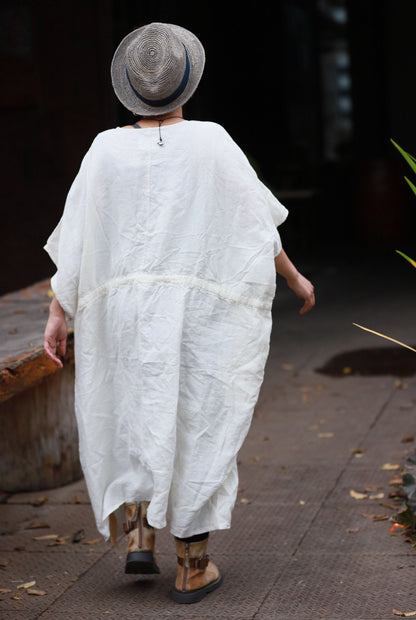 edoa Oversized Linen Bohemian Dress