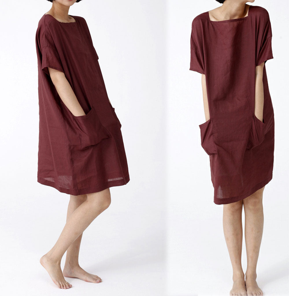 edoa Oversized Ramie Smock Top Tunic