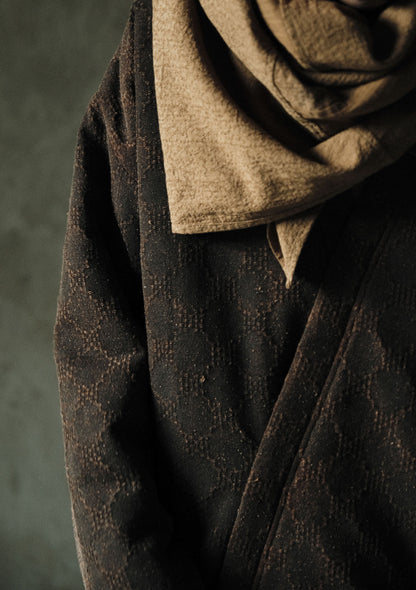 edoa Mud Tussah Silk Jacquard Padded Hanfu Jacket 
