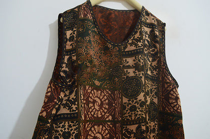 Reversible Printed Mud Silk Tank Top to0150 X274