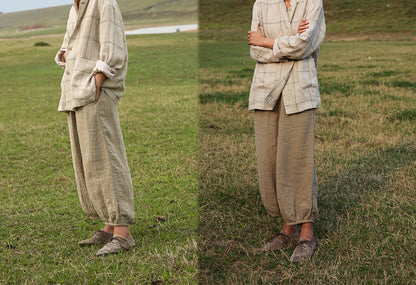 edoa Flax Linen Lantern Pants 