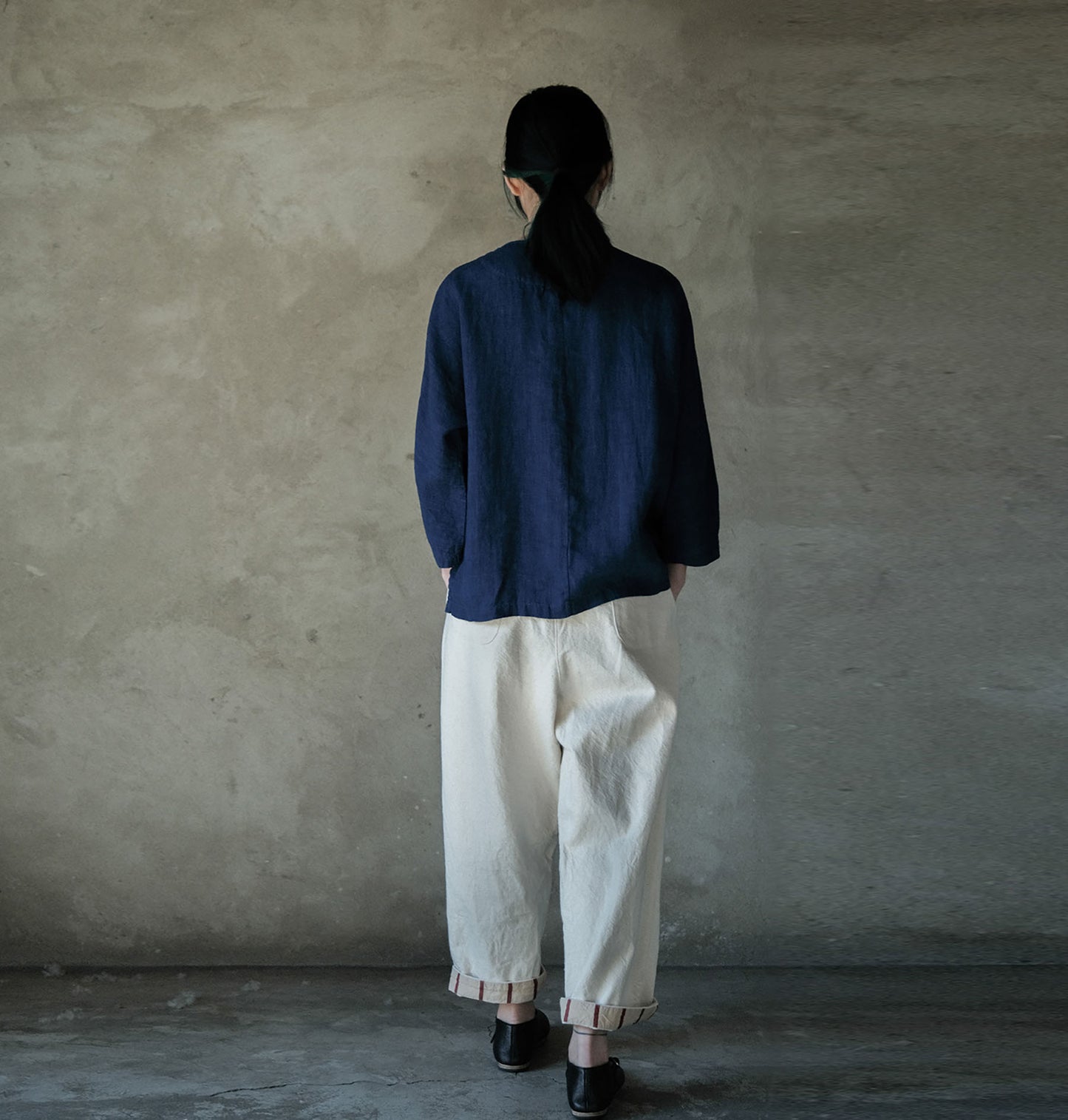 edoa Linen Bracelet Sleeve Chinese Shirt 