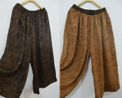 Reversible Mud Silk Jacquard Wide-leg Pants pa0072 X180