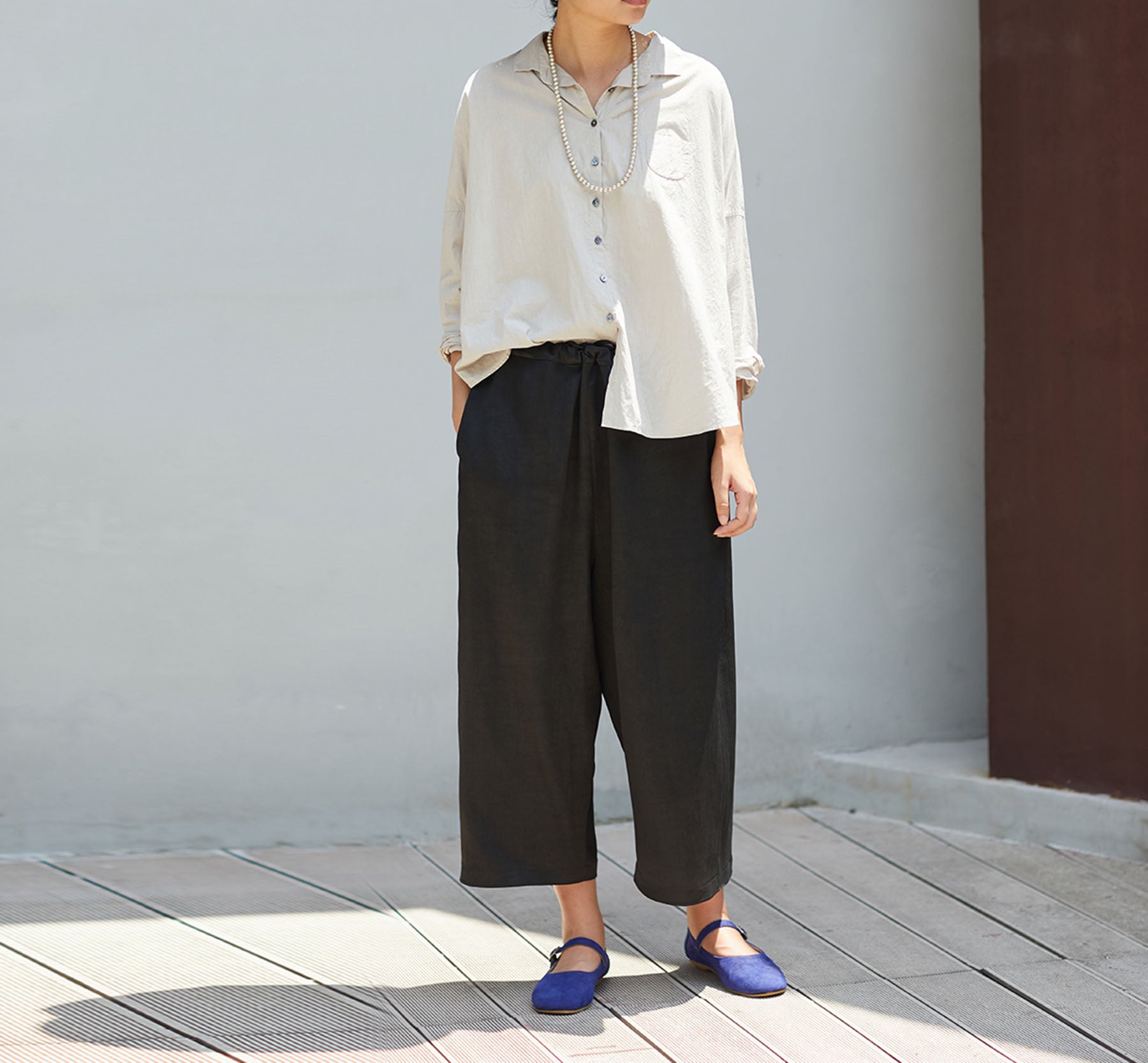 edoa Mud Silk Satin Crop Pants