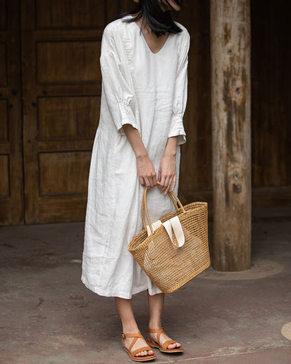 edoa pintucked linen dress