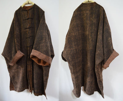 Hand Woven Mud Tussah Silk Chinese Coat co0099 A708
