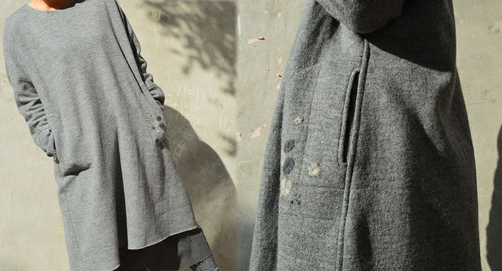 edoa Embroidered Wool Dress