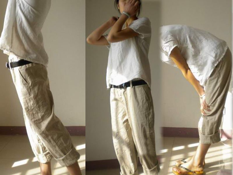 White linen tee, linen blouse edoa