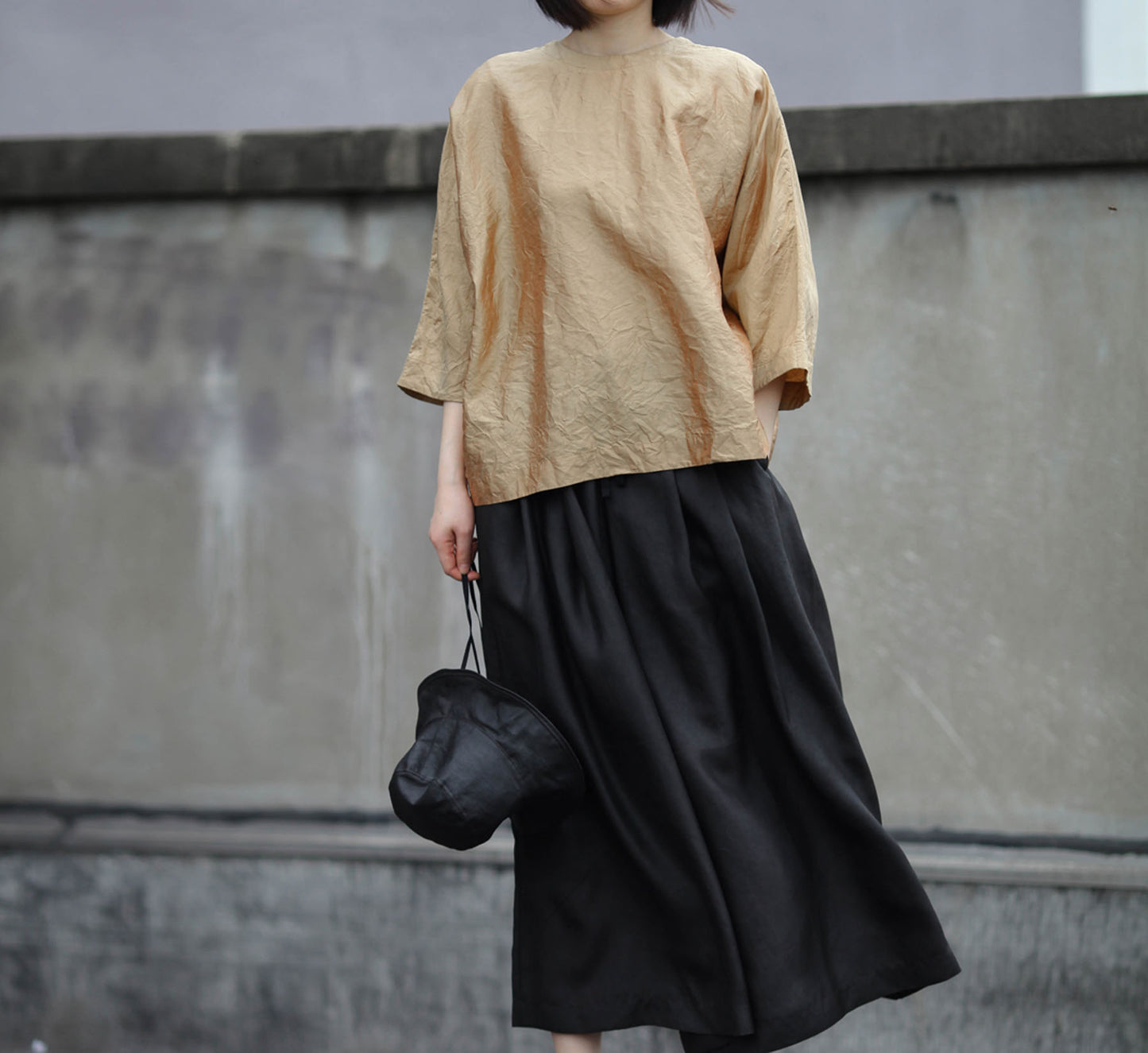 edoa Golden Dupioni Silk Shirt
