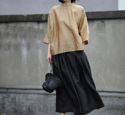 edoa Golden Dupioni Silk Shirt