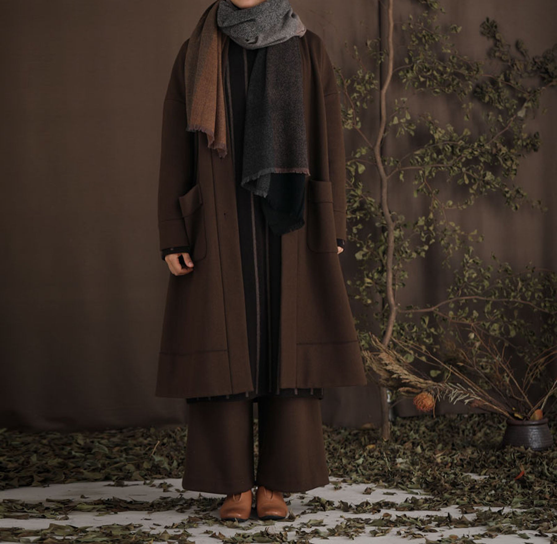 edoa Pure Wool Cardigan Coat