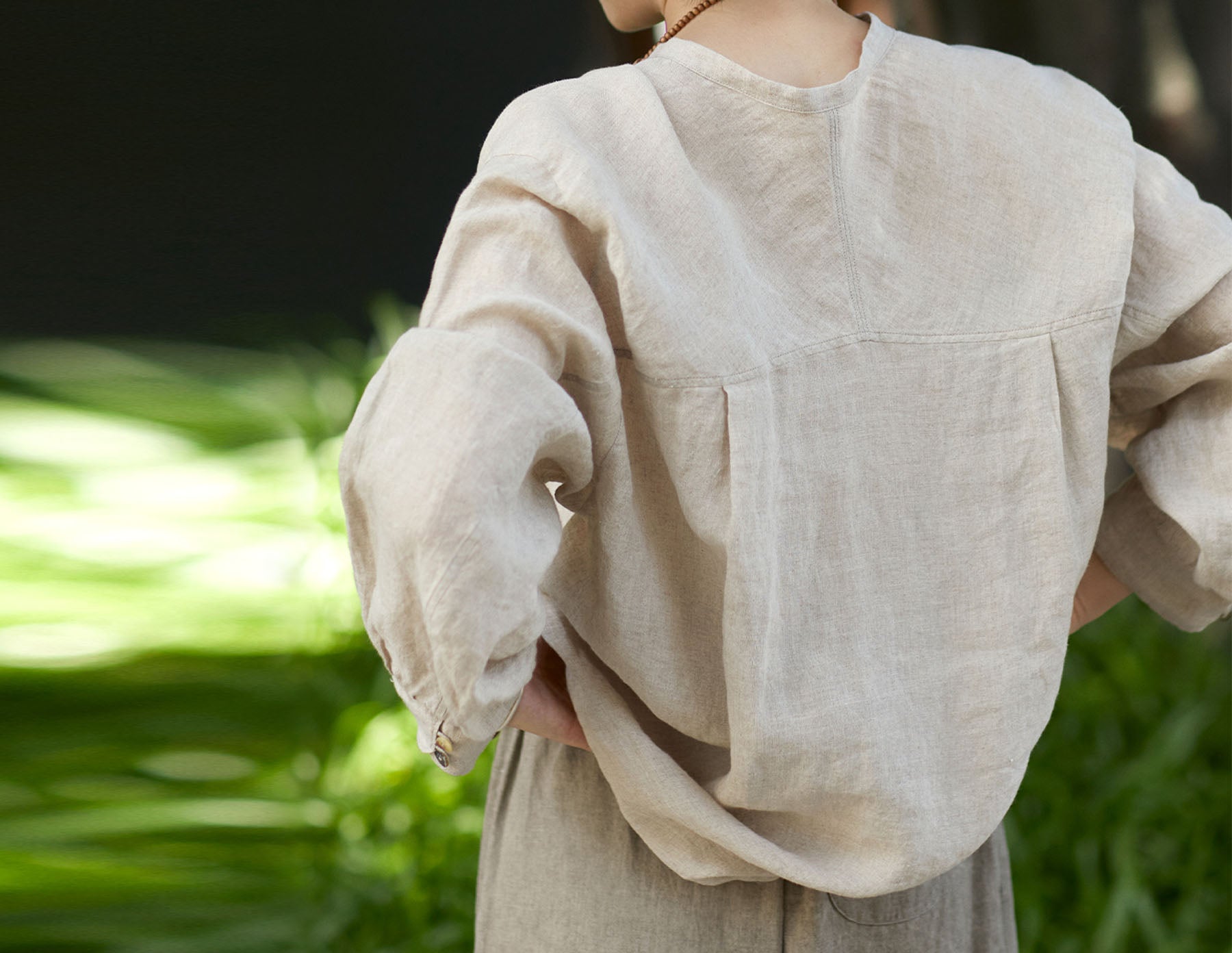 edoa High Count Flax Linen Blouse