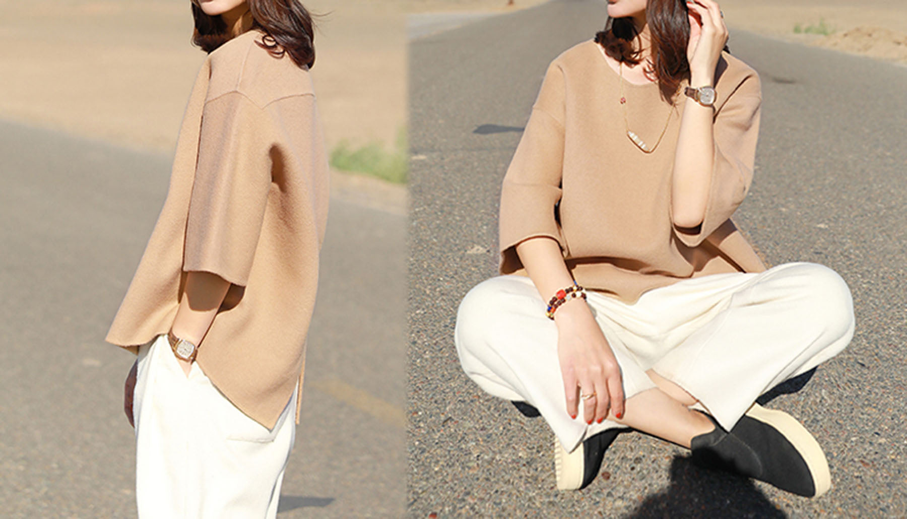 edoa Double Faced Wool Pullover Coat 