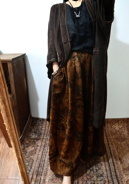 Printed Mud Silk Charmeuse Skirt sk0035 X171
