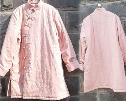 edoa Chinese Style Winter Linen Padding Coat 