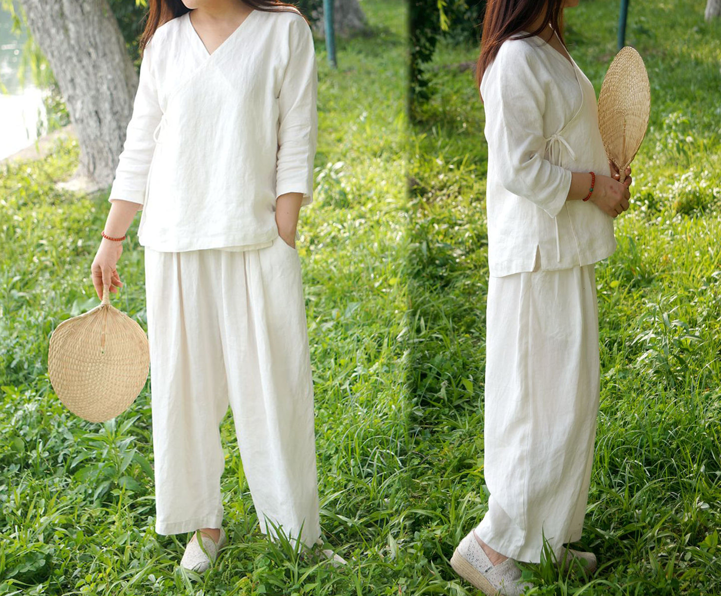 edoa Washed Linen Hanfu Top