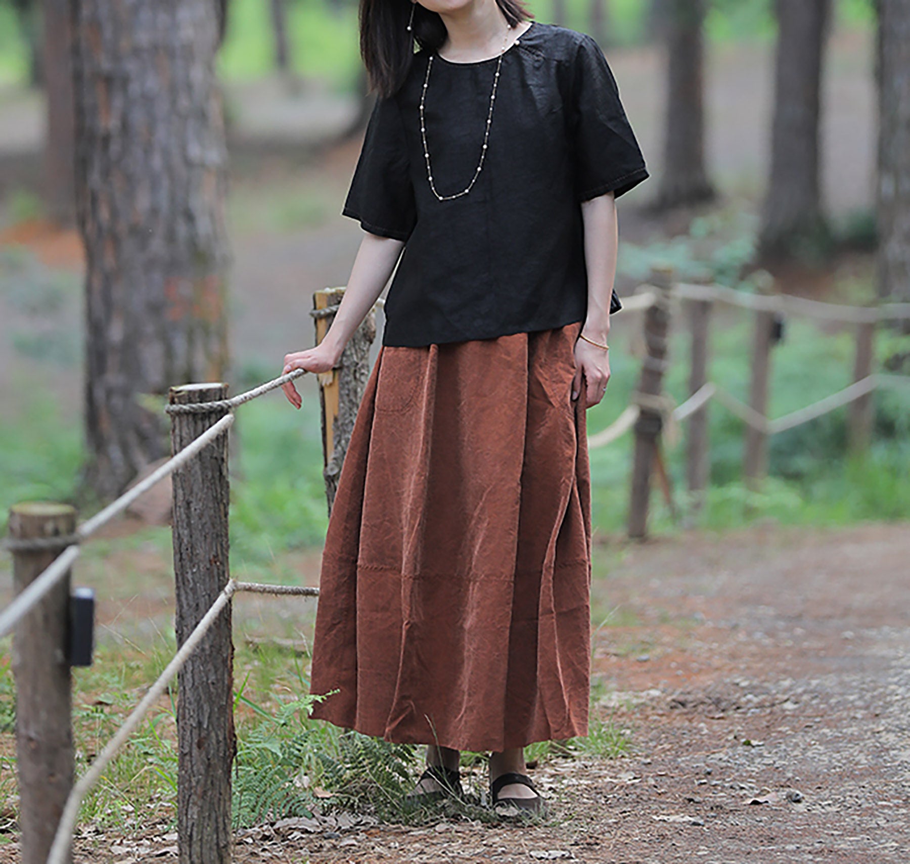 edoa Cracked Mud Silk Top