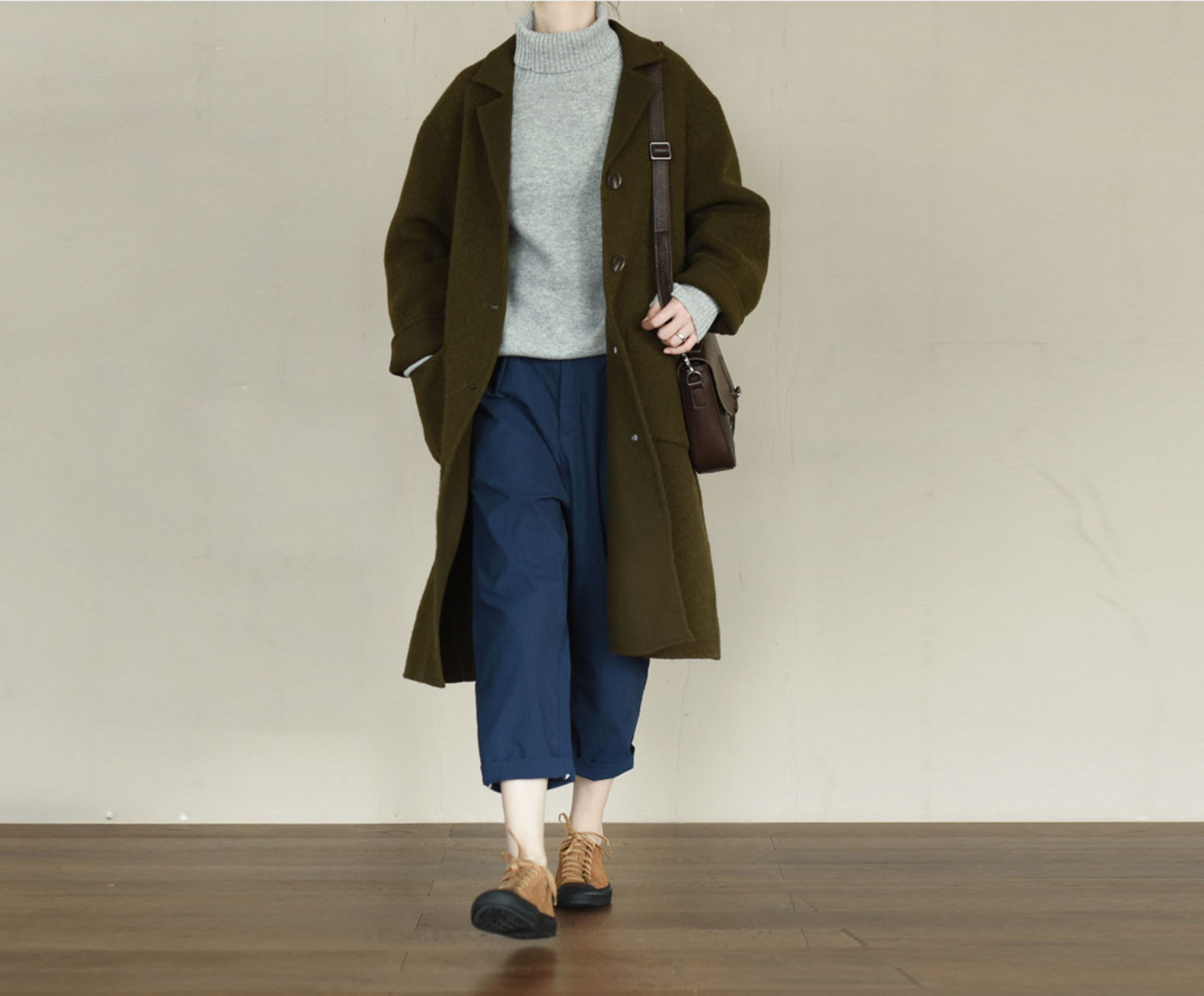 edoa Oversized Double Face Wool Coat 