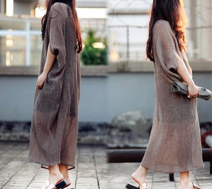 edoa Oversized Textured Linen Dress