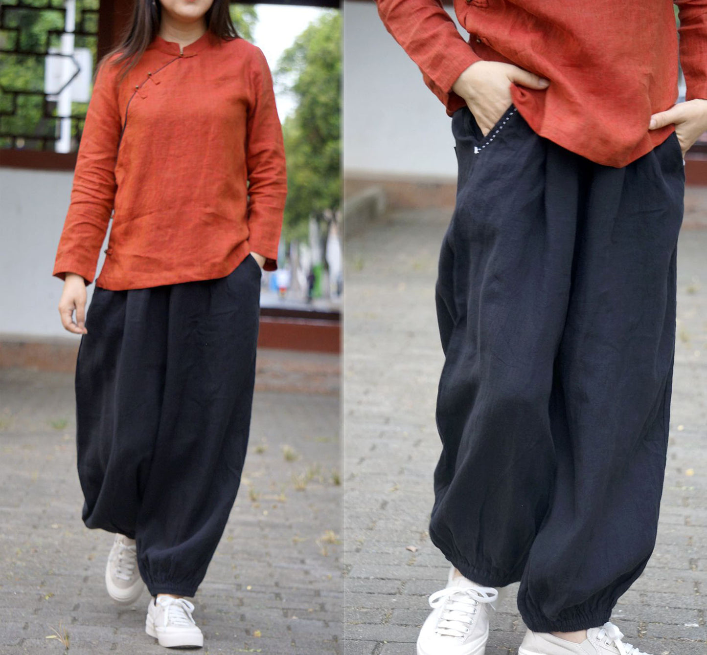 edoa Linen Lantern Pants