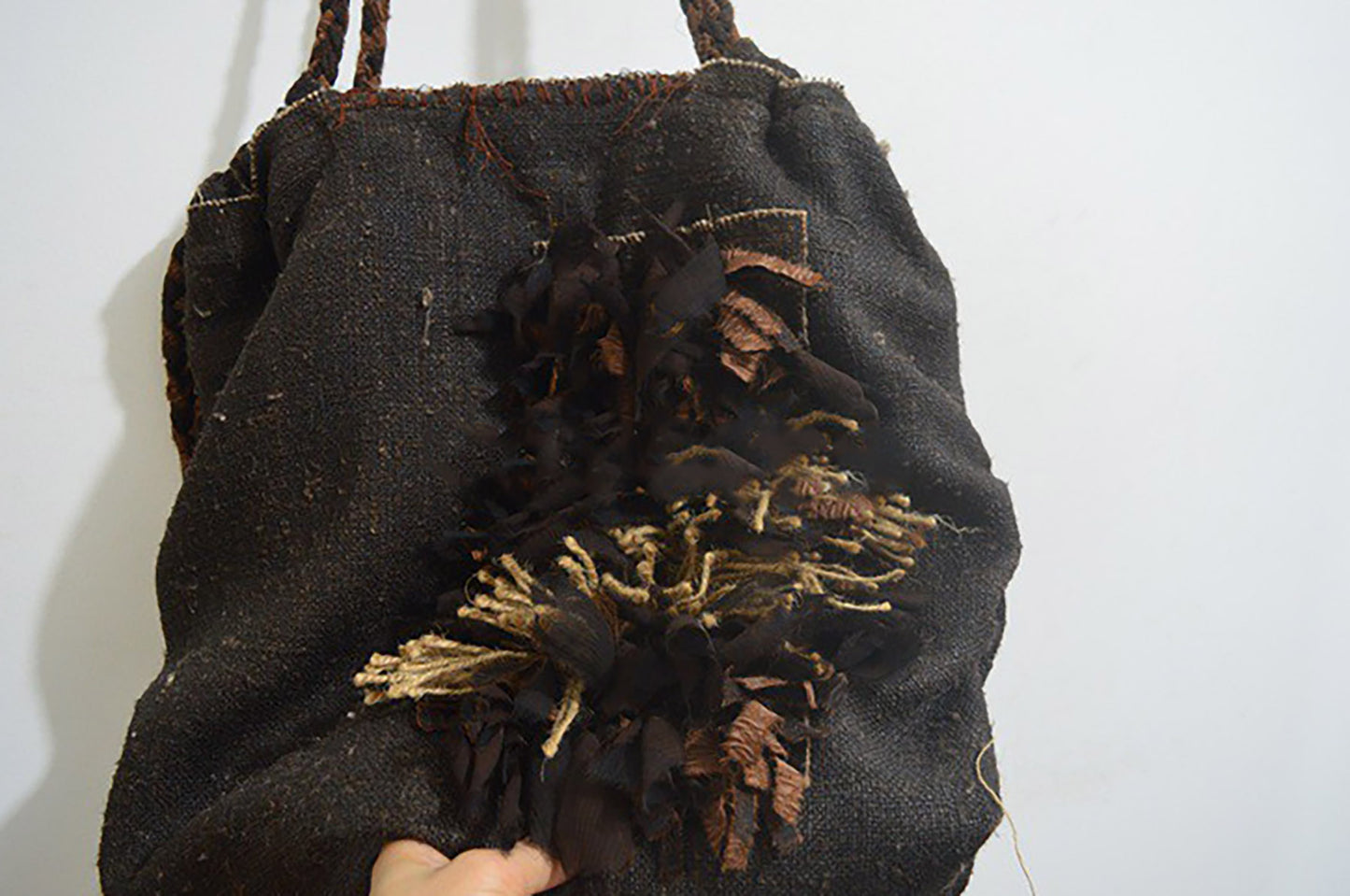 edoa Mud Tussah Silk Fringe Bag 