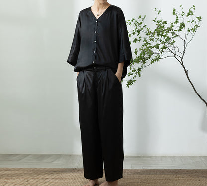 edoa Mud Silk Charmuese Button-Down Shirt