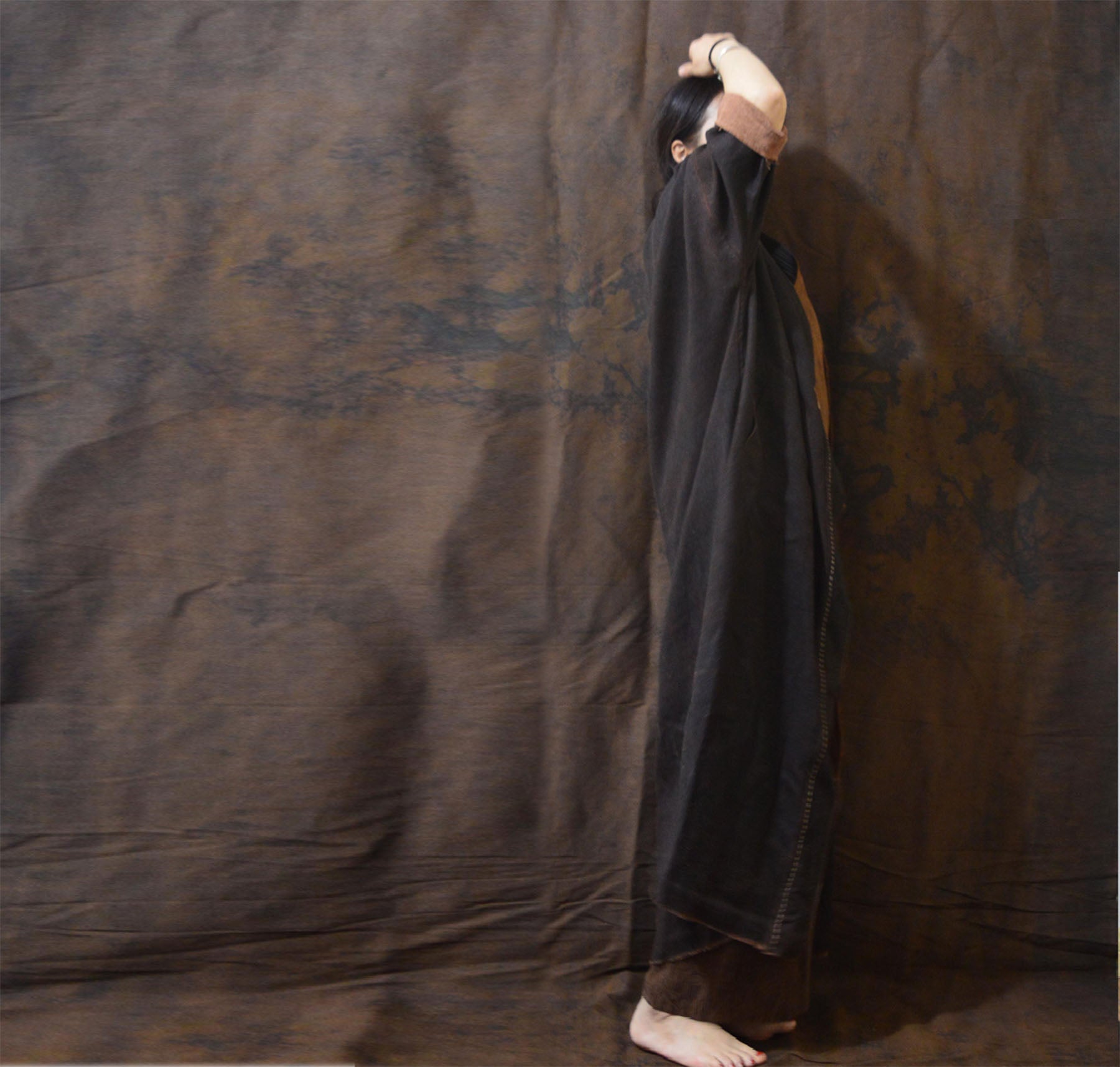 edoa Reversible Mud Tussah Silk Cardigan Coat