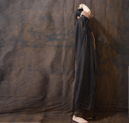 edoa Reversible Mud Tussah Silk Cardigan Coat