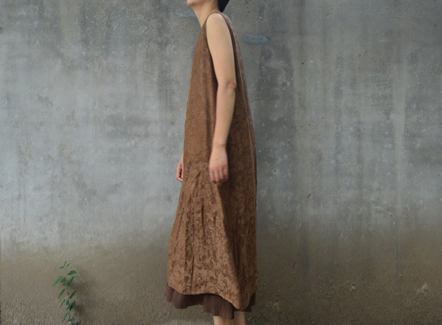 edoa Reversible Gambiered Canton Gauze Tank Dress 