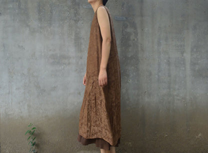 edoa Reversible Gambiered Canton Gauze Tank Dress 