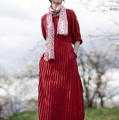 edoa Hand-pintucked Linen Dress