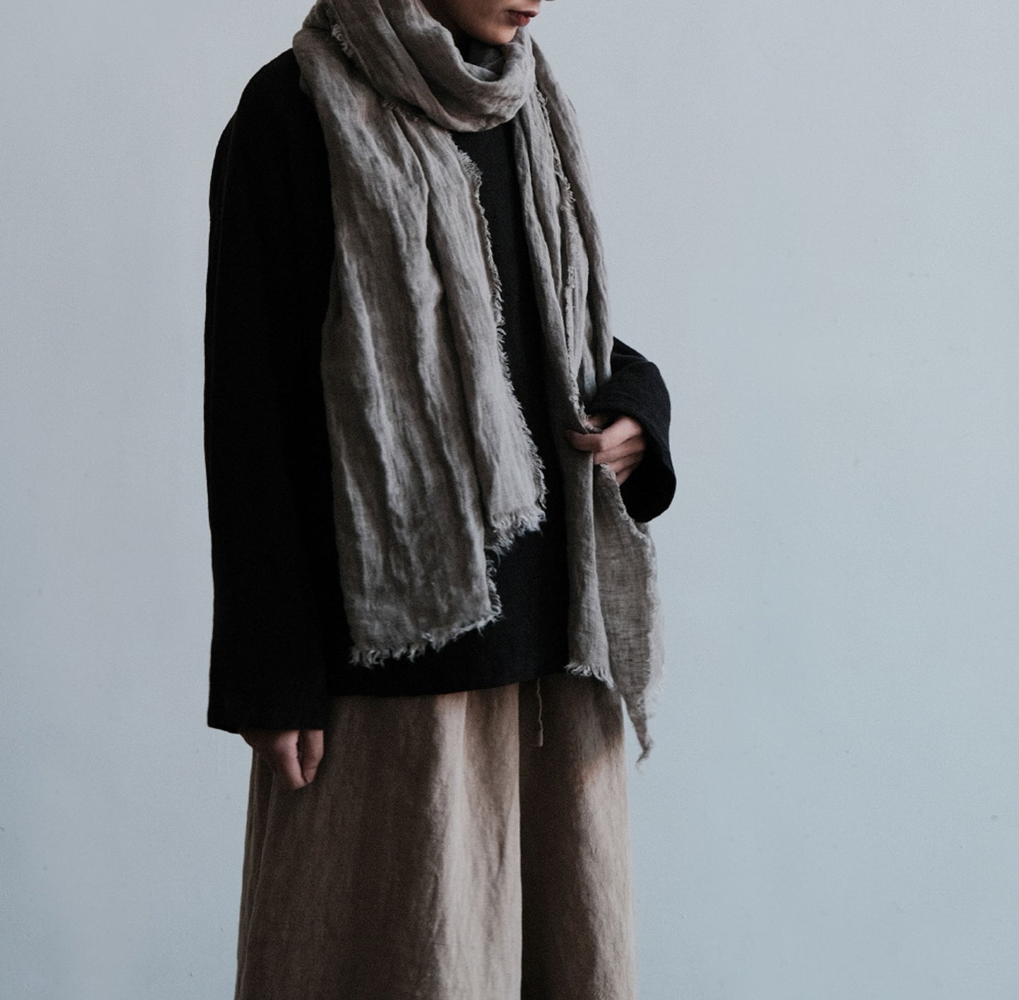 edoa Washed Linen Cotton Padding Jacket
