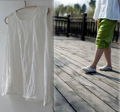 Pintucked layered cotton tank edoa