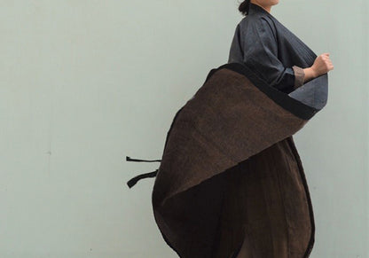 edoa Cracked Mud Silk Duster Coat 