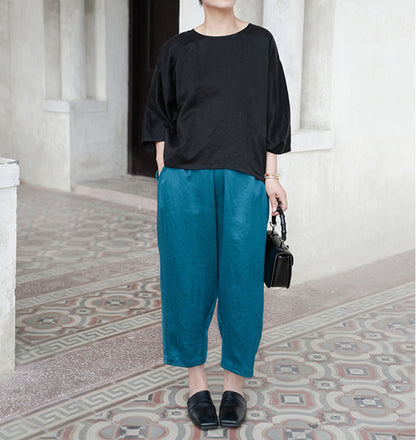 edoa Cracked Mud Silk Charmeuse Tee