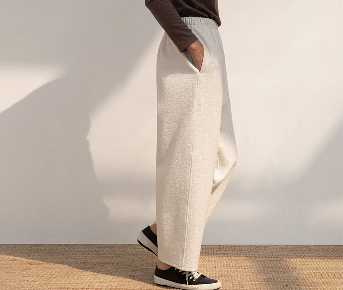 edoa Wool Cotton Blend Crop Pants